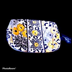 Vera Bradley Vintage Floral Cosmetic Bag Discontinued Print Quilted Yellow Black
